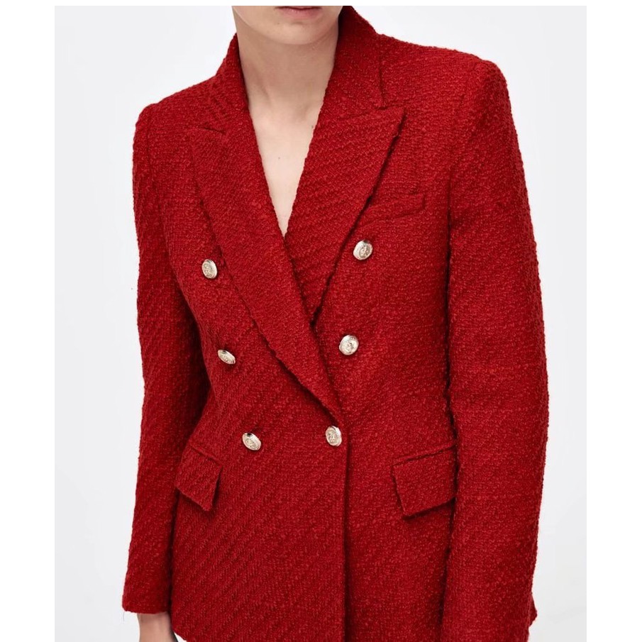 (3 MÀU) ÁO KHOÁC BLAZER VẢI DỆT VẠT ĐẮP CHÉO - 7822/457 | BigBuy360 - bigbuy360.vn
