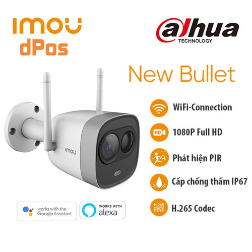 Camera Wifi imou Bullet IPC G26EP FHD ngoài trời IP67 đàm thoại 2 chiều hồng ngoại đêm 30m - Chính hãng DSS BH 24 tháng | WebRaoVat - webraovat.net.vn