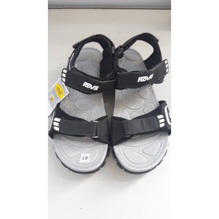 Dép Sandal ROVA Unisex Nam Nữ Quai Ngang Đen đế Xám ( có Video )