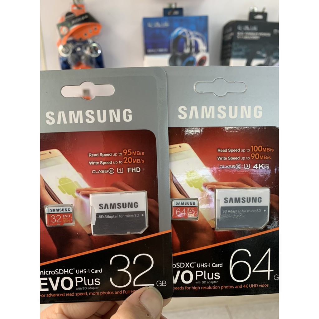 Thẻ nhớ micro SD với dung lượng 32GB/64GB