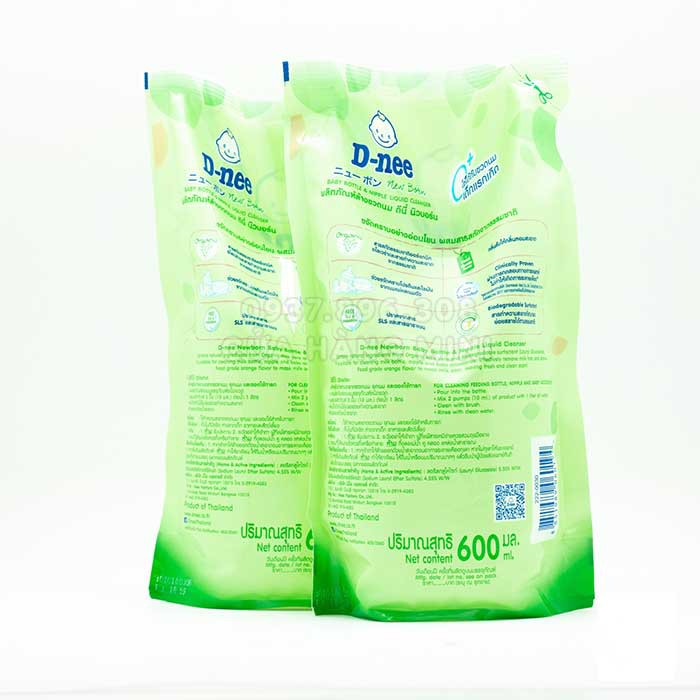 【DATE MỚI】 Túi Nước Rửa Bình Sữa Dnee Thái Lan - 600ml/Túi