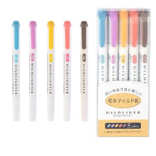 Set 5 bút highlight kiểu Nhật Bản