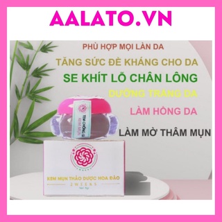 Kem mụn dưỡng da hoa đào, kem hoa đào thuốc bắc giảm mụn mờ thâm sẹo se thu nhỏ lỗ chân lông