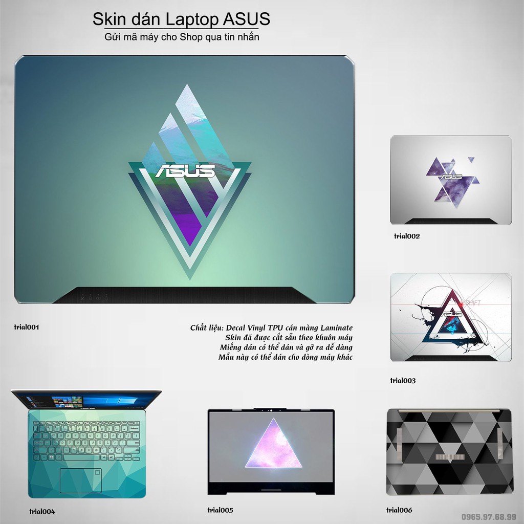 Skin dán Laptop Asus in hình Đa giác (inbox mã máy cho Shop)