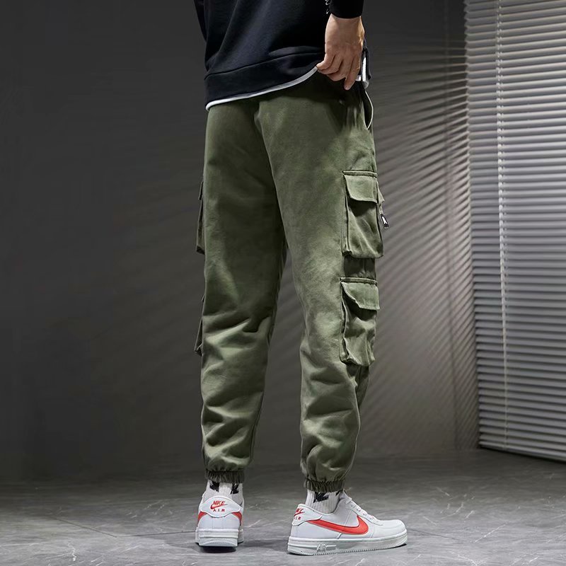 Quần ống rộng bo gấu màu trơn đơn giản phong cách Hàn Quốc size S-5XL thời trang dành cho nam