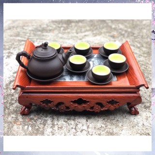 Khay trà 3 bông hoa mai,bàn trà mặt đá gỗ hương
