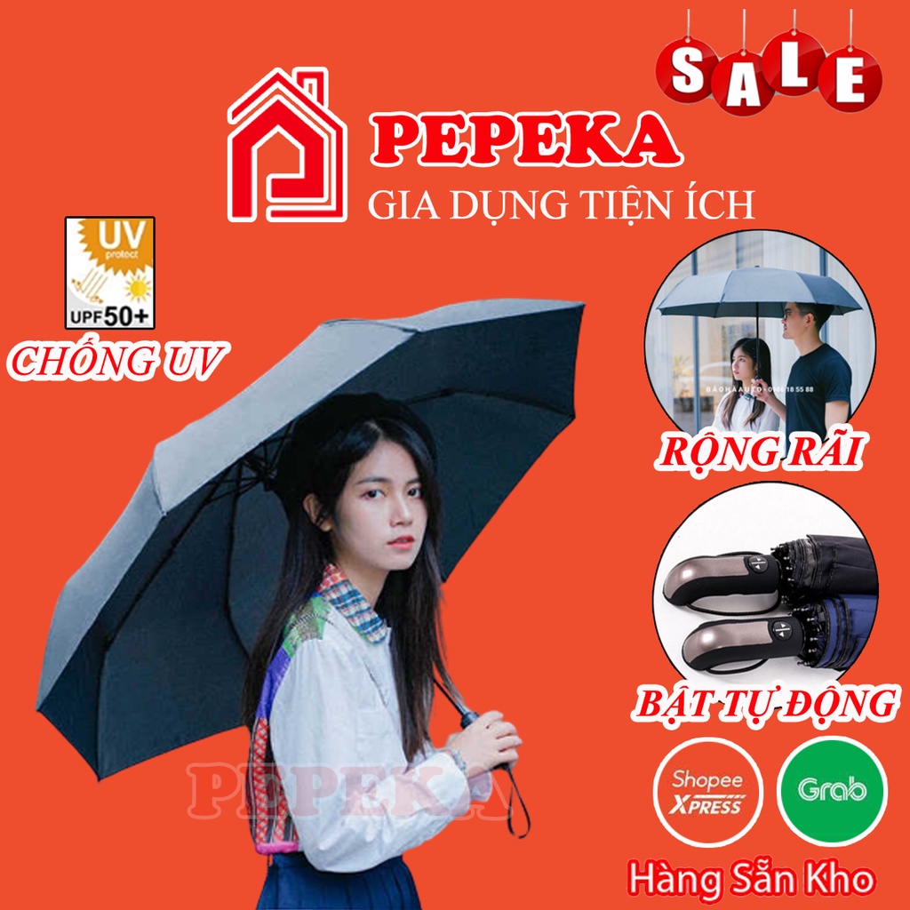 Ô che mưa, dù che nắng, Ô gấp gọn có nút bật tự động cao cấp PEPEKA T.OTB