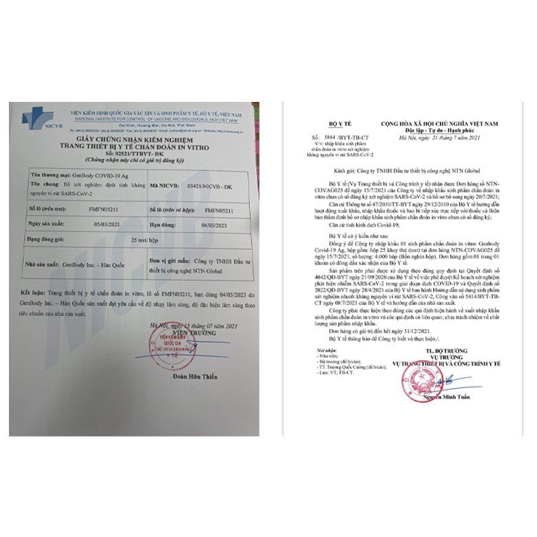 Bộ kit test nhanh Covid-19 Hàn Quốc GENBODY độ chính xác cao có que nhỏ lấy mẫu, không gây đau.