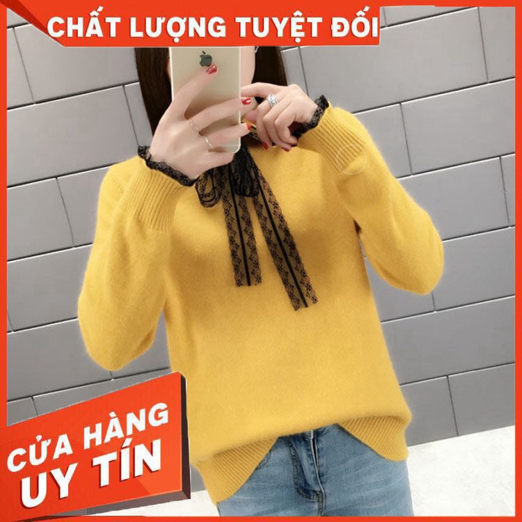 Áo len nữ thắt nơ cổ V0031 MieShop