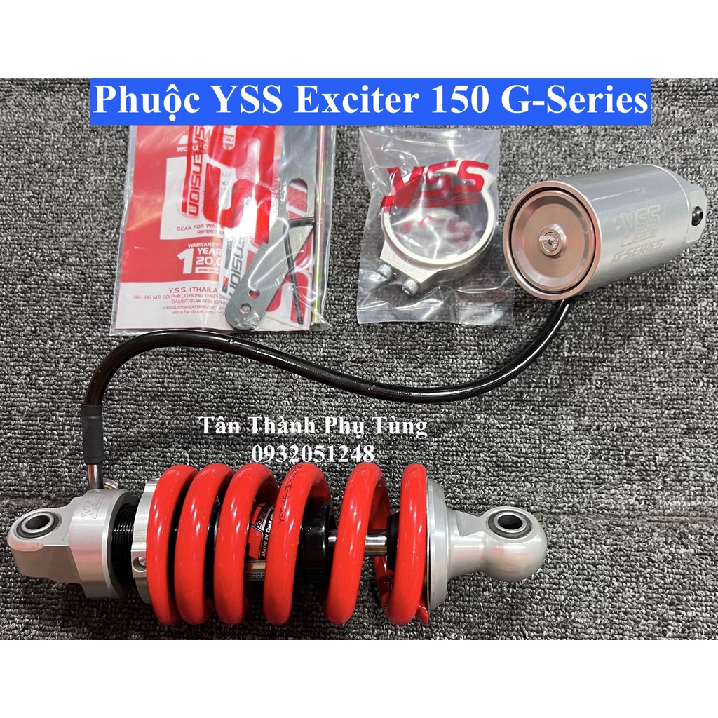 Phuộc YSS Exciter 150 G-Series Chính hãng- Đỏ bình Bạc