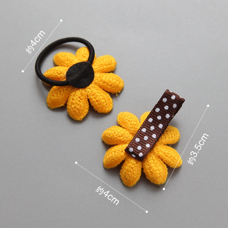 Kẹp tóc/ Dây buộc tóc trang trí bông hoa hướng dương xinh xắn dành cho bé gái