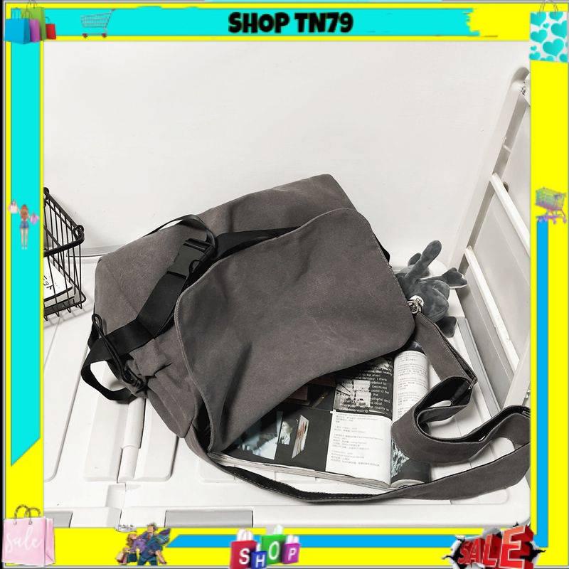 Túi tote đeo chéo nam nữ vải canvas phong cách ulzzang unisex giá rẻ đi học đi chơi CV108