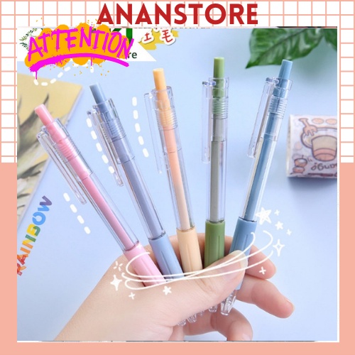 Bút Bi Cute Mực Gel Ngòi 0.5mm, Bút Viết Học Sinh Sinh Viên Văn Phòng ANANStore