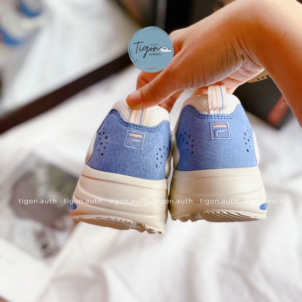 Giày Sneaker Nữ Fila Chính Hãng - Giày Thể Thao Nữ Fila Ray Tracer White Blue Pink  Tigon.auth