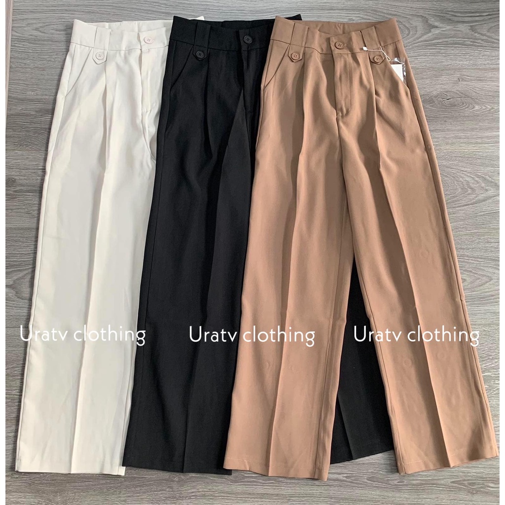 [FREESHIP-ẢNH THẬT] Quần tây suông cúc nổi