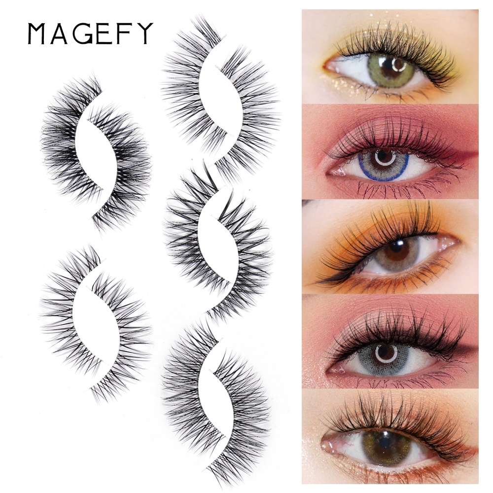 Set 5 cặp lông mi giả MAGEFY cong chữ c tự nhiên mềm mại