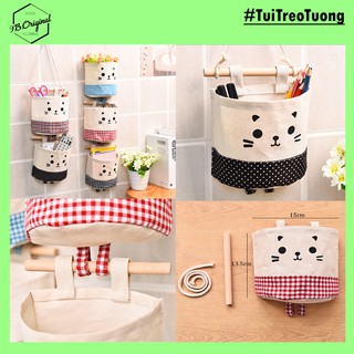 TÚI VẢI TREO TƯỜNG IN HỌA TIẾT MÈO CUTE