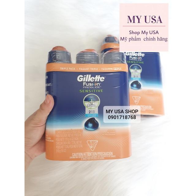 Kem cạo râu Gillette Fusion❤️Gel cạo râu Gillette Fusion Proglide 170g