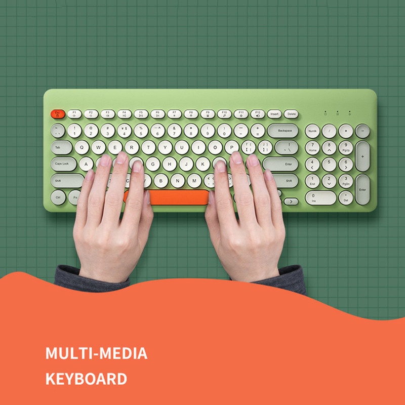 Bàn Phím Không Dây 2.4G 95 Phím Nhiều Màu Sắc Dùng Để Chơi Game