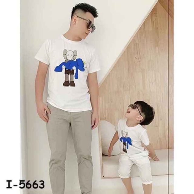 áo thun đôi ba và con áo đôi mẹ và bé gái áo cả gia đình chất cotton mịn mát giá sĩ