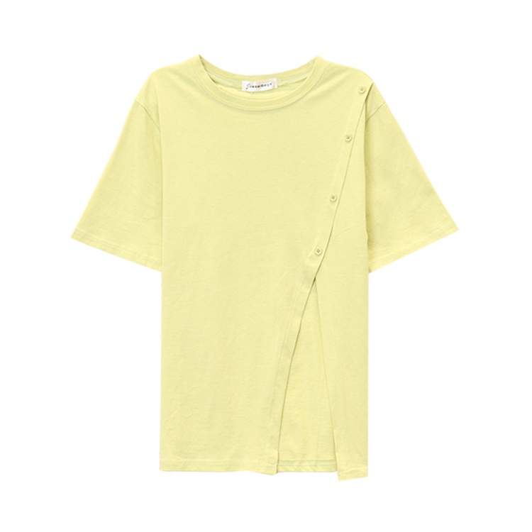 NRVP Áo kiểu tay ngắn cổ tròn thời trang mùa hè phong cách Hàn Quốc cho nữ