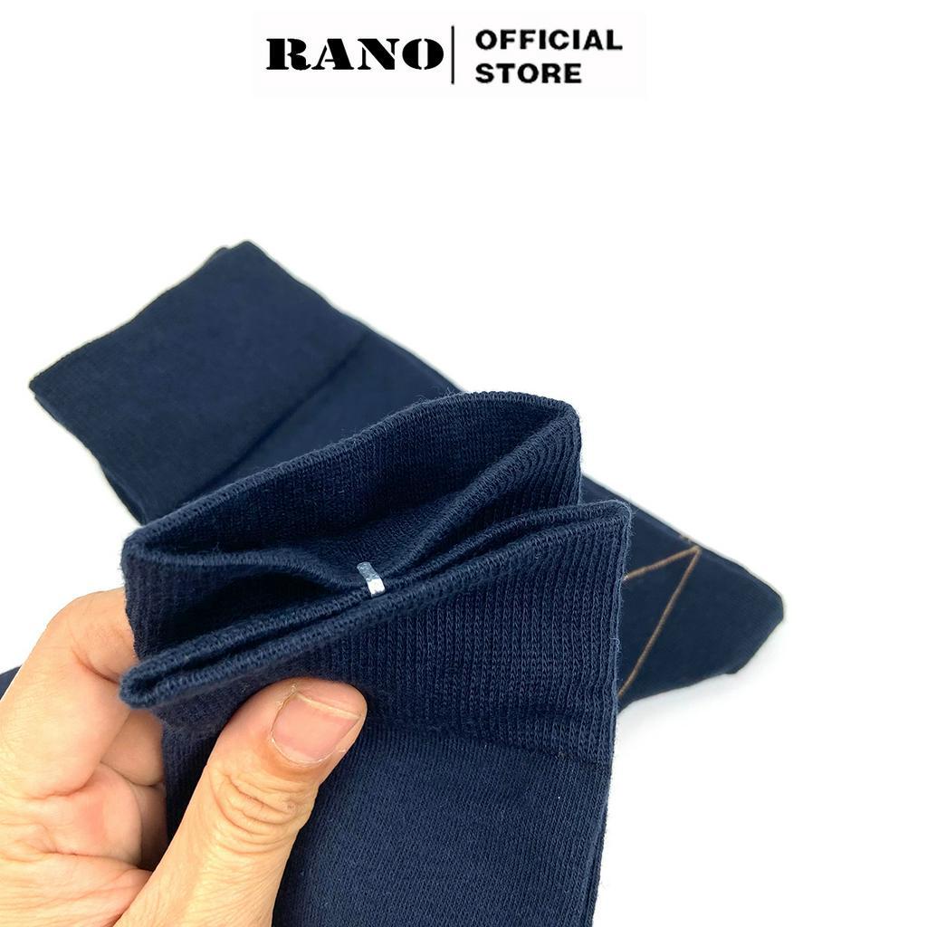 Tất cổ cao nam công sở đi giày tây cao cấp RANO cotton thoáng khí màu xanh đen họa tiết mềm mịn xuất khẩu