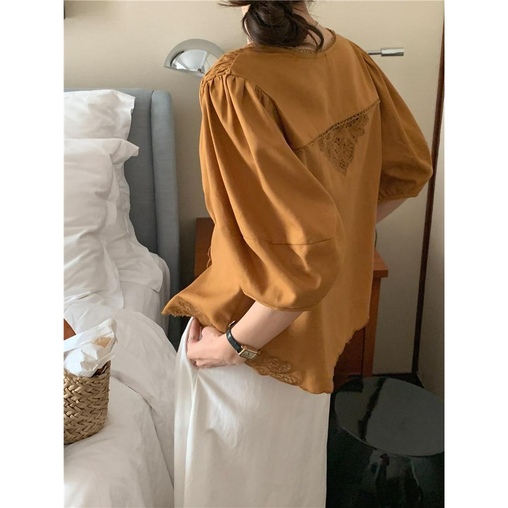 Áo Cardigan Cotton Lanh Cao Cấp Ngắn Tay Thêu Hoa Phong Cách Hàn Quốc 2 Màu 53922