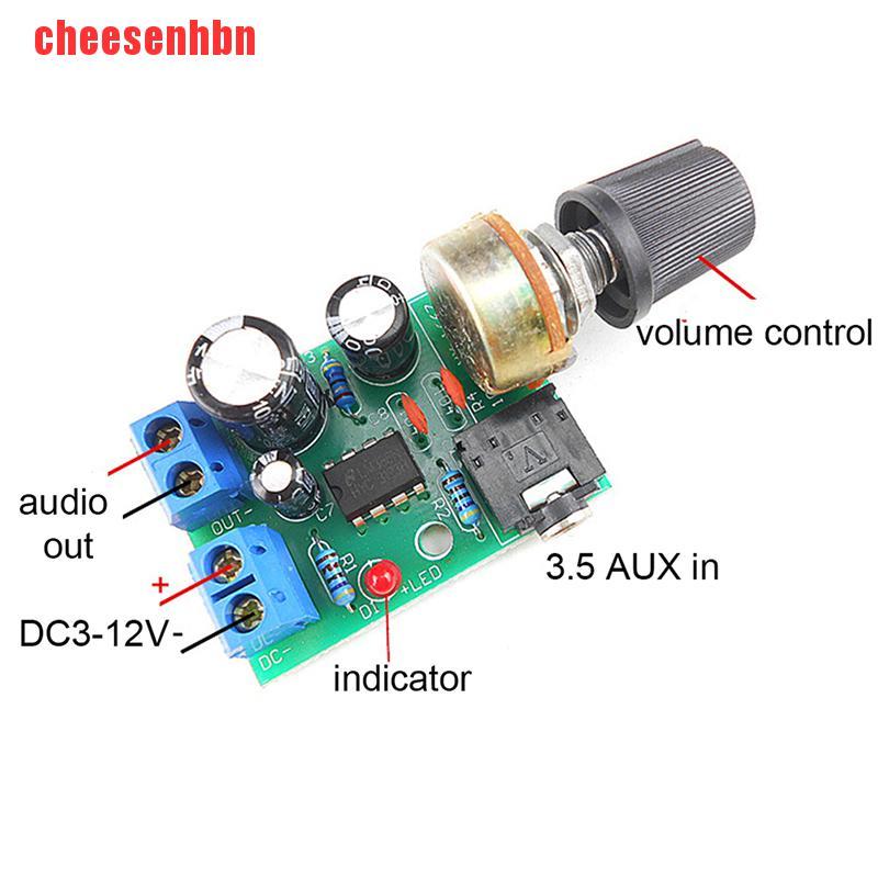 [cheesenhbn]LM386 10W Audio Amplifier Board Mono 3.5mm DC 3-12V Volume Control