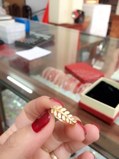 Nhẫn lá bạc xi