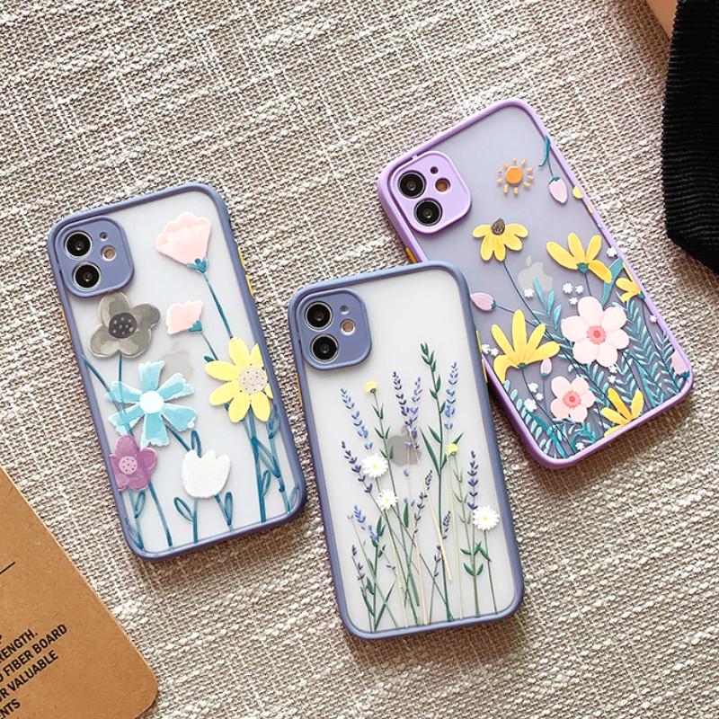 Ốp điện thoại TPU mềm bảo vệ camera họa tiết tranh dầu hình hoa cúc 3D cho IPhone 12 11 Pro Max X Xs Max XR6 8 7 Plus SE | BigBuy360 - bigbuy360.vn