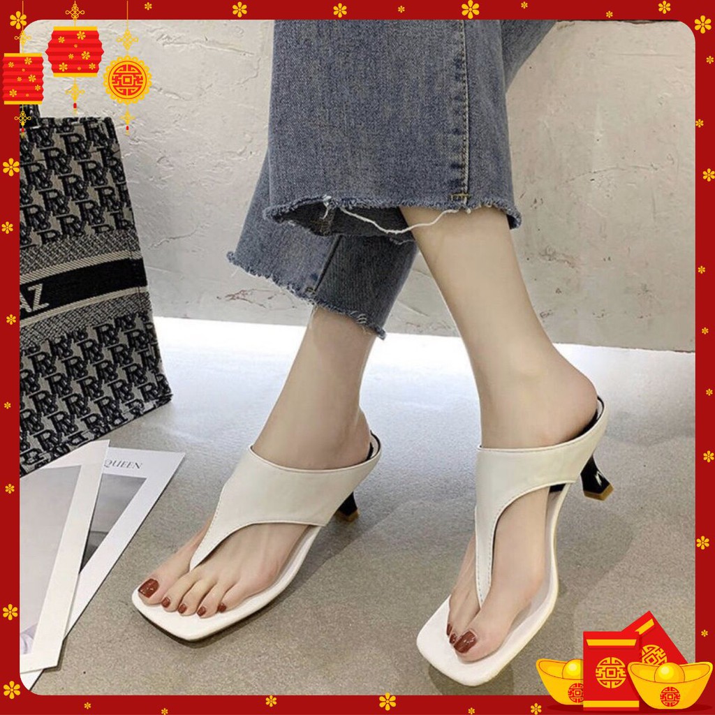 Dép Cao Gót Mã BBG19 Cao 5CM ( trắng và đen) Đẹp Sang
