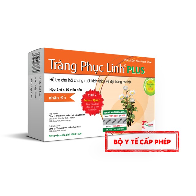 Tràng Phục Linh Plus (Hộp 20 viên, Lọ 80 viên) - Cho người bị viêm đại tràng kích thích [Bifina]