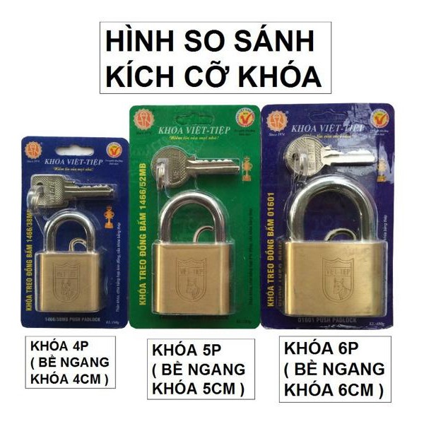 Khoá Việt Tiệp treo đồng bấm 10601 CHÍNH HÃNG