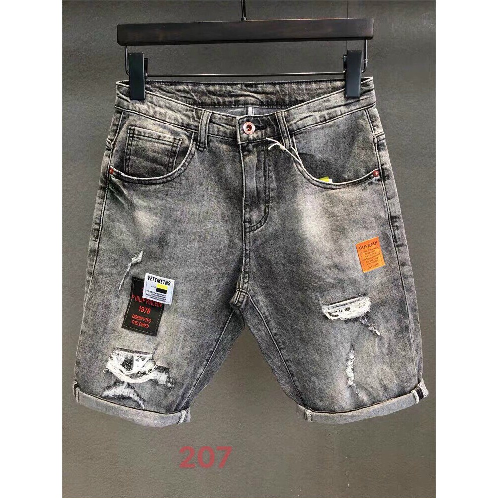 Quần Short Jean Nam Rách Chất Jean Đẹp Co giãn - SKymen207