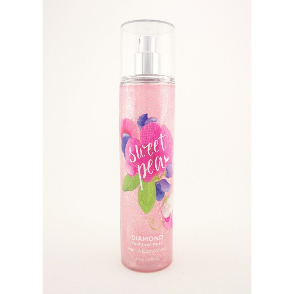 [𝐌Ẫ𝐔 𝐓𝐇Ử 𝐌𝐈𝐍𝐈] Xịt Thơm Có Nhũ Bath & Body Works Fine Fragrance Mist Hương - SWEET PEA DIAMOND SHIMMER MIST | Thế Giới Skin Care