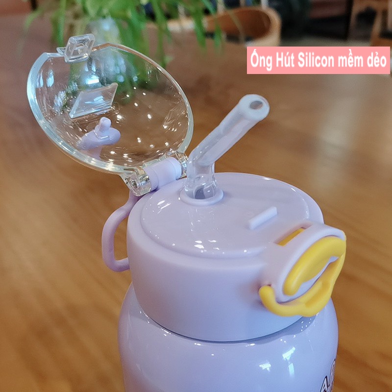 Bình Nước Giữ Nhiệt Cho Bé Mỏ Vịt Lõi Thép 304 Không Gỉ Cao Cấp Dung Tích 400ml  BN14