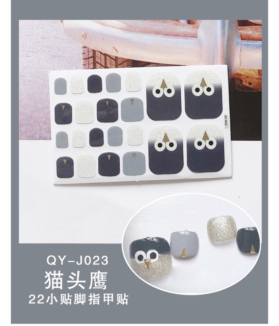 Bộ 22 Miếng Dán Móng Chân Sticker Nails Chống Nước