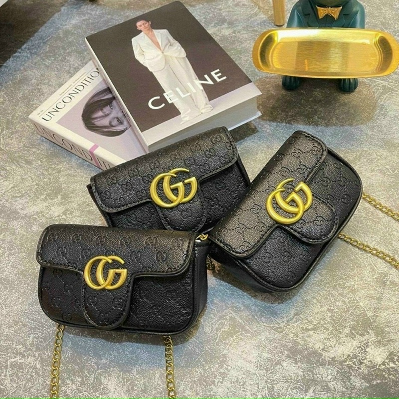 Túi Đeo Chéo Nữ  Túi Vân G.C in Dây Xích