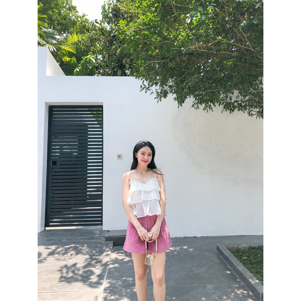 Quần shorts nhung lưng liền ống rộng MAGENTA SHORTS | BigBuy360 - bigbuy360.vn