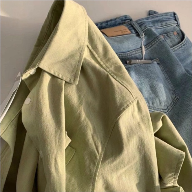 Áo sơ mi ZHELIHANGFEI tay dài dáng rộng phong cách đi học dễ phối đồ thời trang đơn giản cho nữ