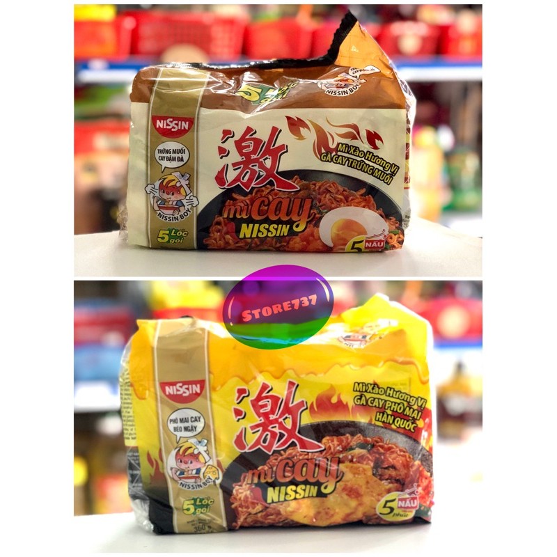 Mì Nissin trứng muối phomai lốc 5 gói/70gr