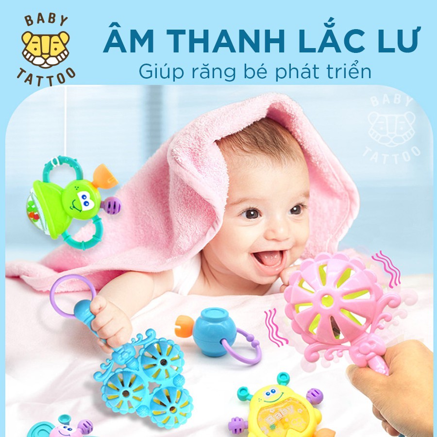 BABY TATTOO Bộ 10 Lục Lạc Đồ Chơi Cho Bé Trong Thời Kỳ Mọc Răng, Hỗ Trợ Phát Triển Não Bộ Cho Bé