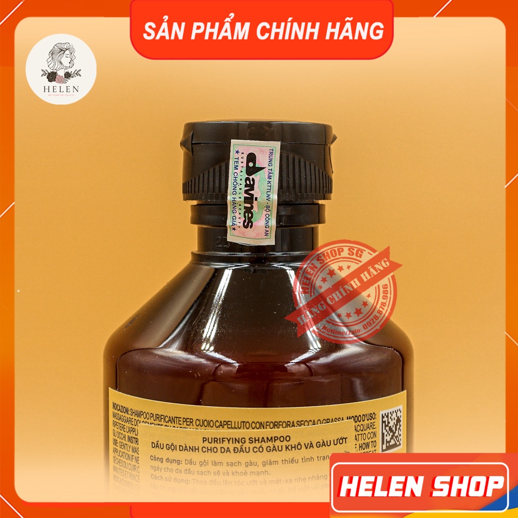 Dầu Gội Đầu Davines Purifying Shampoo Ngăn Gàu Hiệu Quả Với Tinh Chất Thảo Dược