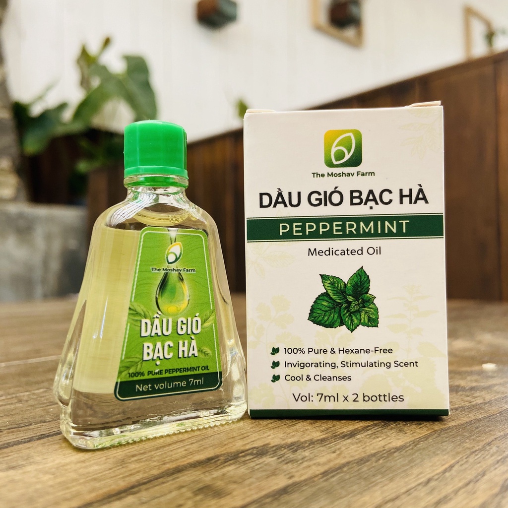 Dầu Gió Bạc Hà The Moshav Farm Hương Thơm Tự Nhiên Thông Mũi, Giúp Giảm Ngứa Cảm Lạnh, Đau Bụng, Đau Đầu, Say Xe 1 chai