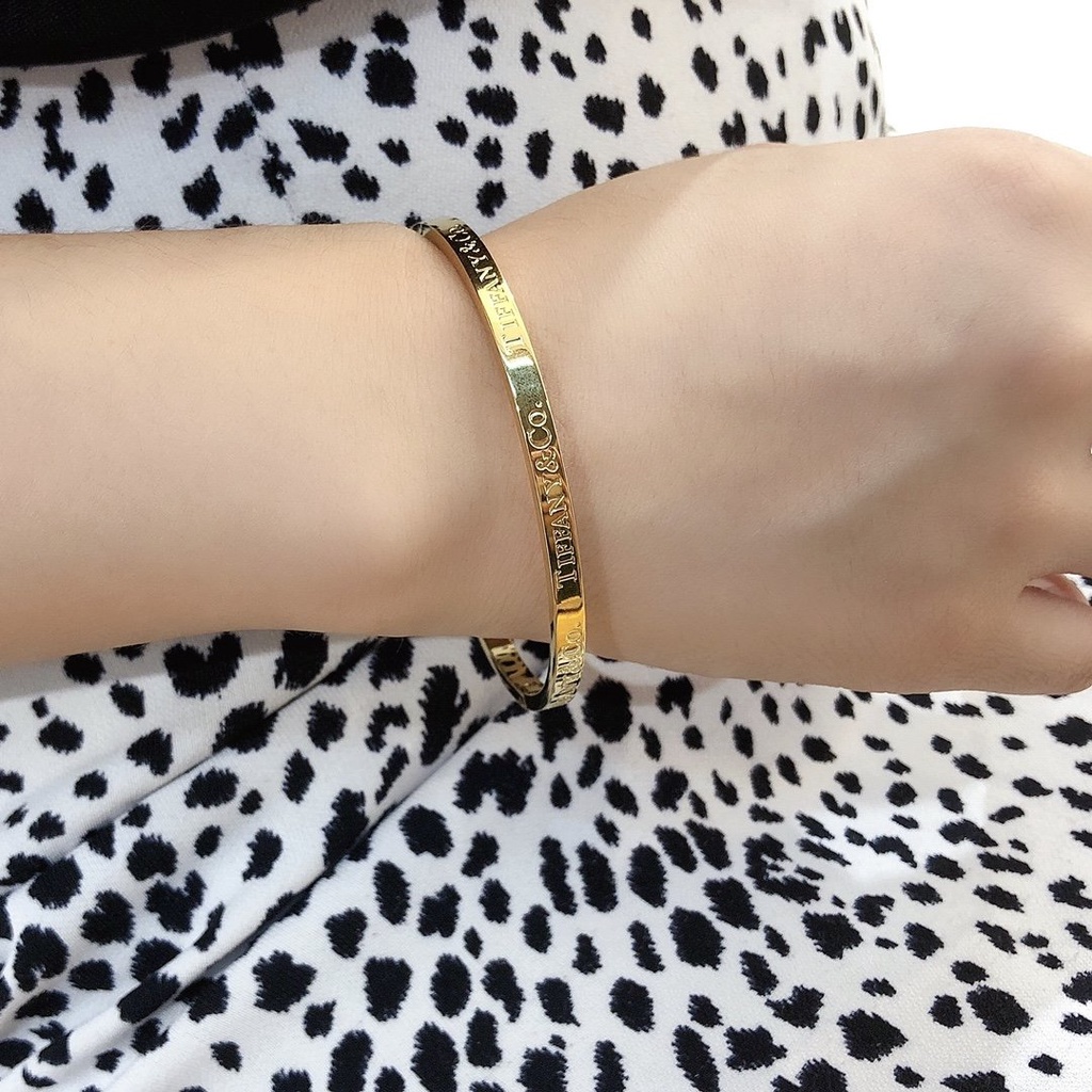 CARTIER Vòng Tay Thép Thiết Kế Đơn Giản Thời Trang Cho Nam Và Nữ