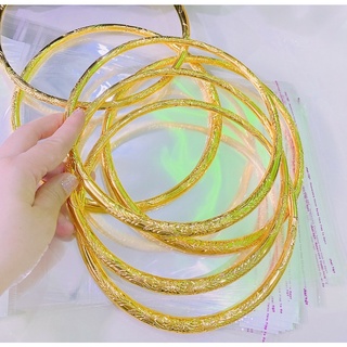 Kiềng cổ cưới bản dẹp chạm hoa văn dát vàng 24 mẫu mới về