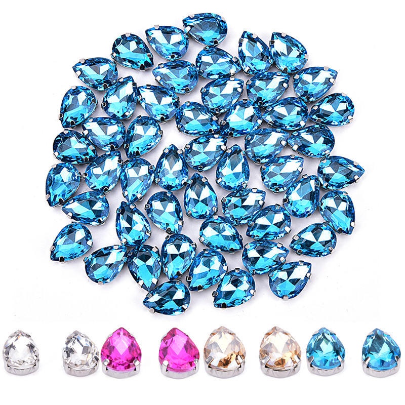 Set 20 Hạt Đá Pha Lê Giả 10*14mm Dùng Làm Trang Sức Thủ Công