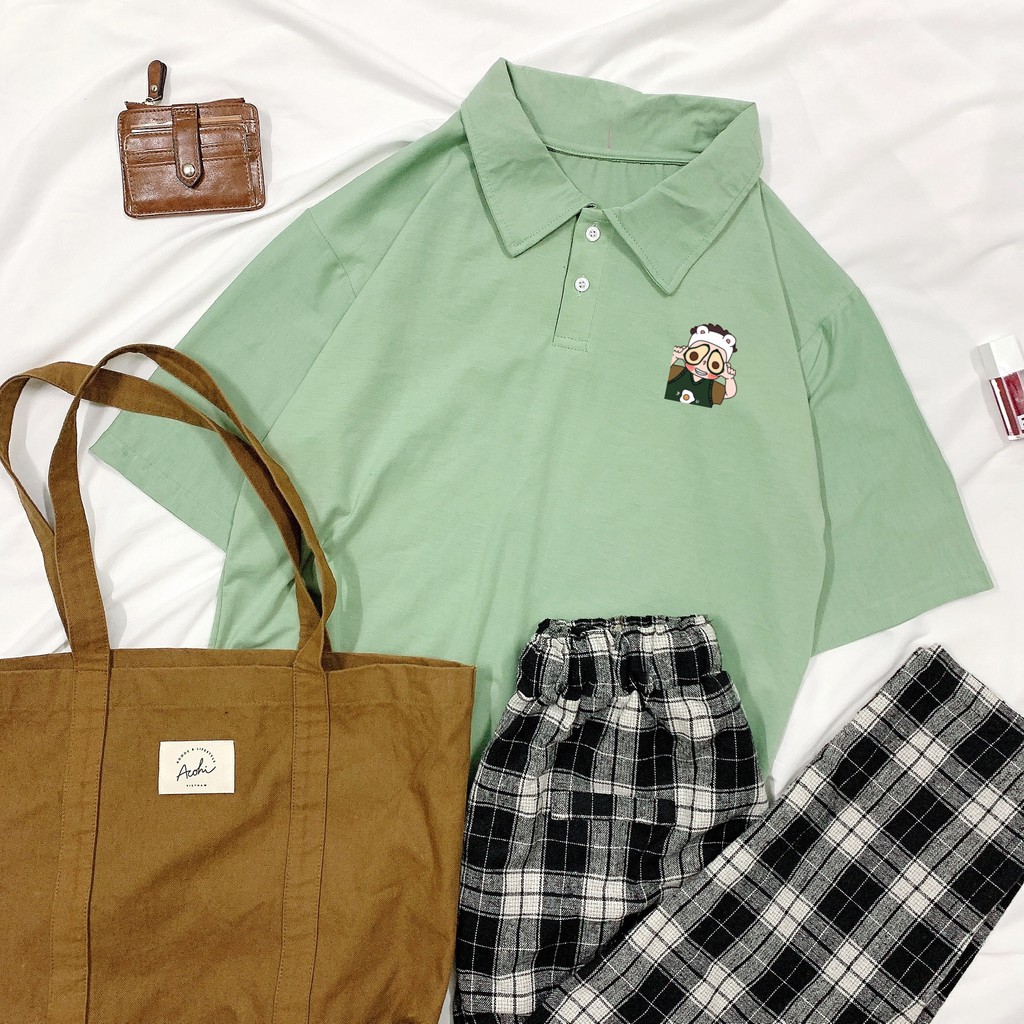 Áo thun tay lỡ polo có cổ 🥑 Couple Trái Bơ 🥑 phông Unisex nam nữ tee oversize form rộng pull Ulzzang Streetwear Hàn Quốc