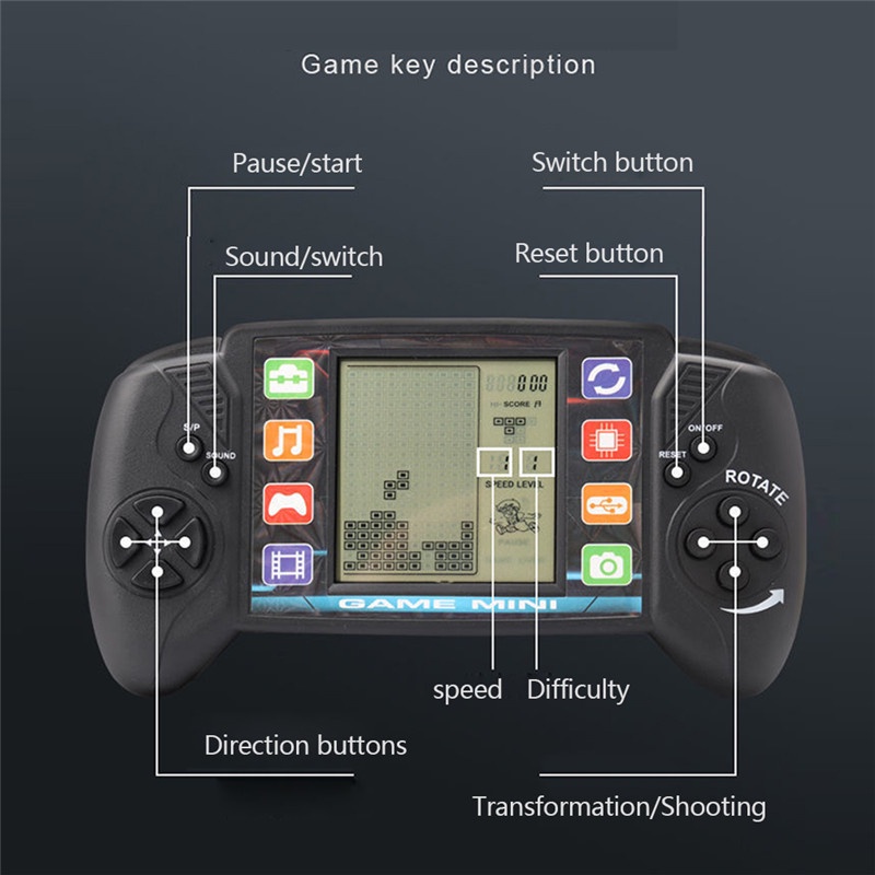 Máy chơi game xếp gạch cổ điển màn hình 3.5 inch 26 trò chơi độc đáo