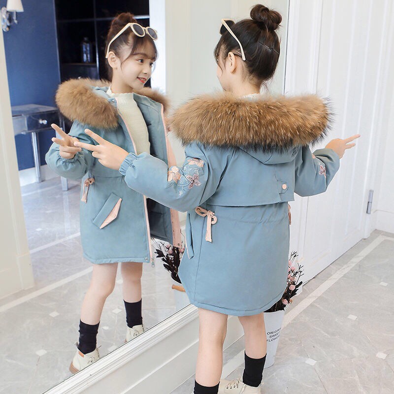 Áo Phao Mủ Lông Bé Gái 14-42kg Thời Trang Quảng Châu